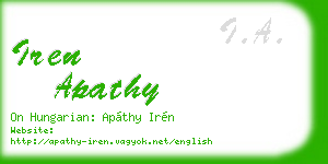 iren apathy business card